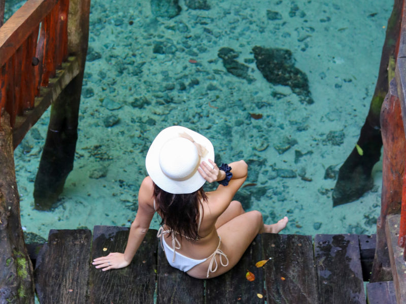 melissa in cenote in mexico