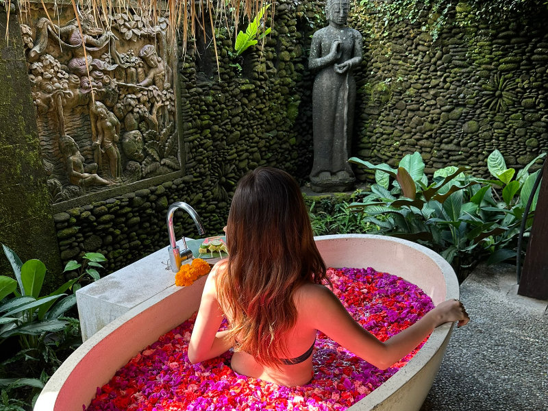 Melissa in flower bath