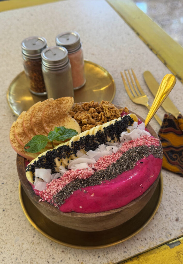 Melissa's dragon fruit bowl smoothie.